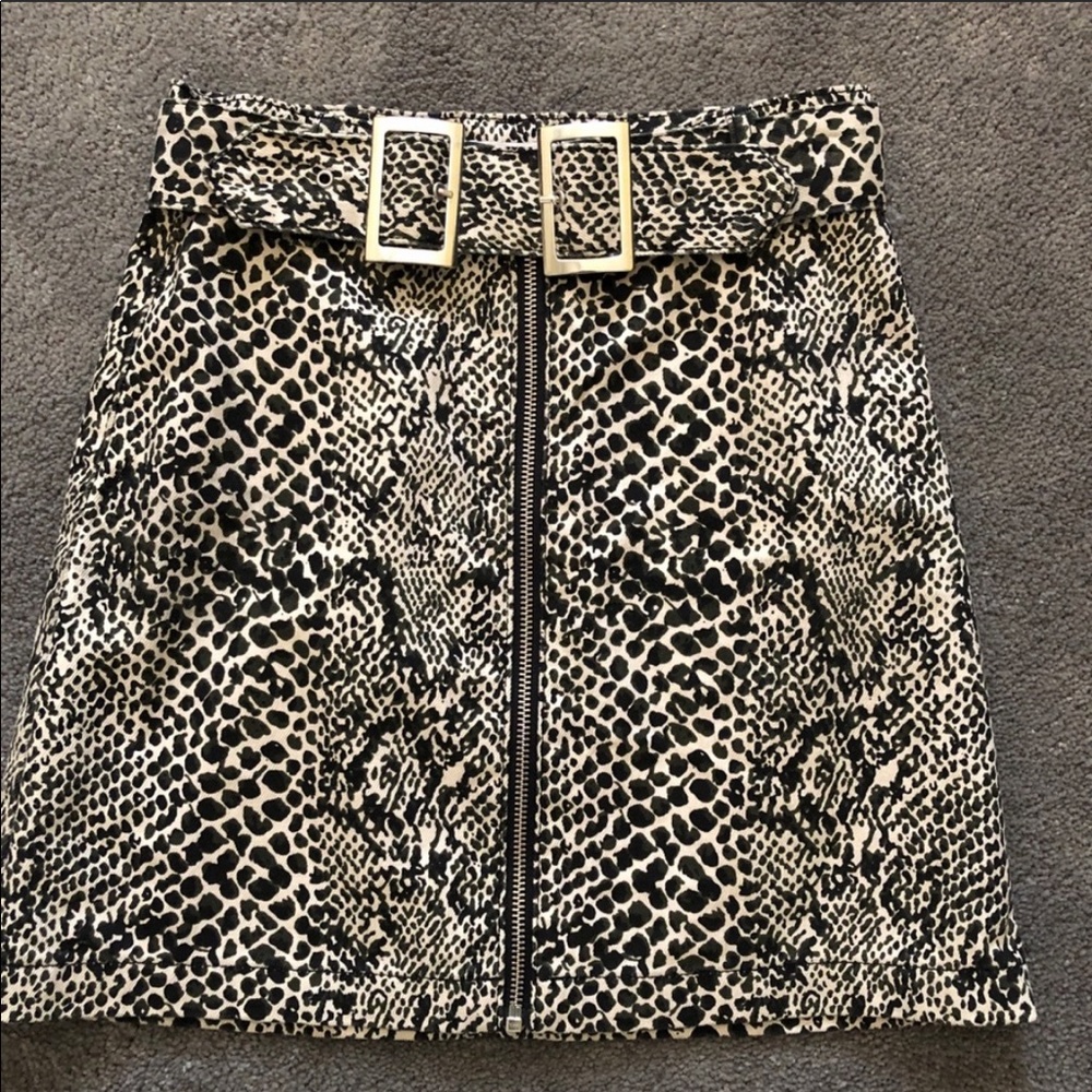 Topshop snakeskin buckle miniskirt
